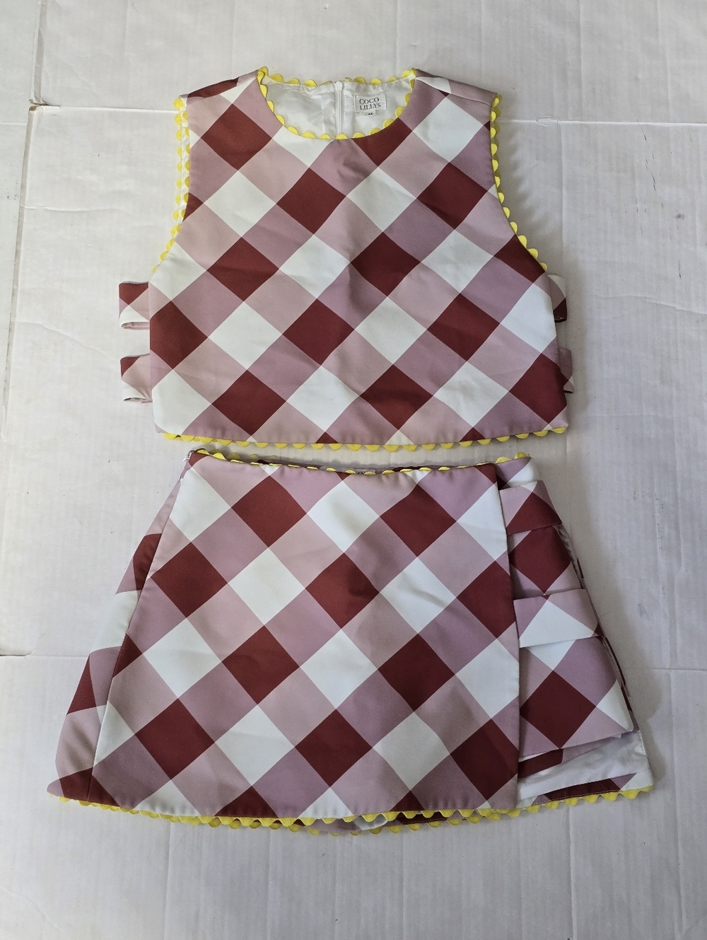 Cocolilly Plaid Set Top And Mini Skirt Multicolor Size Medium